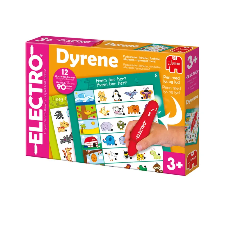 Jumbo Electro, Play and Learn with Light Pen - Animals, (Danish and Norwegian)