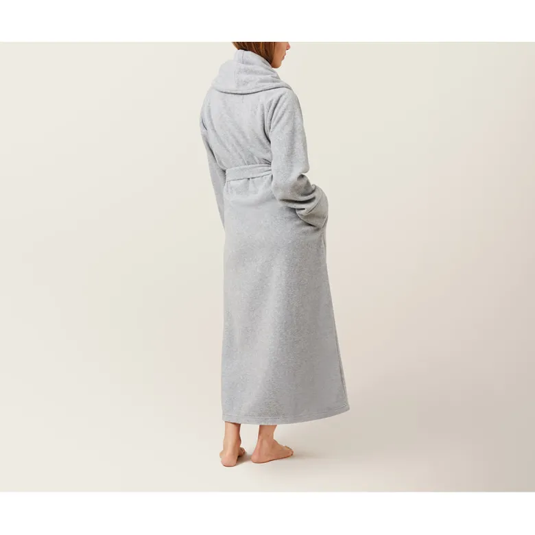 Karmameju Fleece Bathrobe in Light Grey – Sizes XS to L