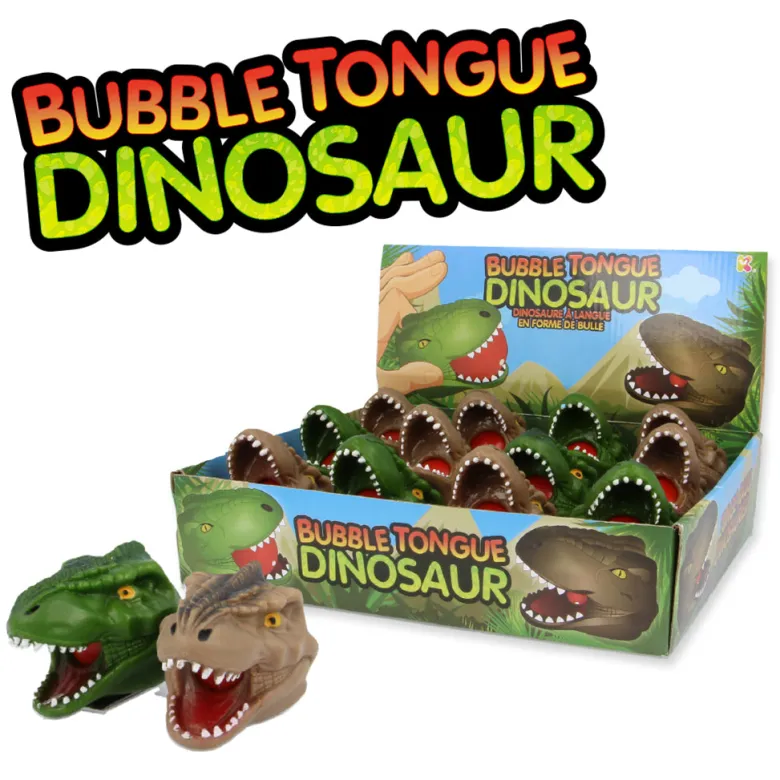 Keycraft Rubber Dinosaur Head with Bubble Tongue, Assorted