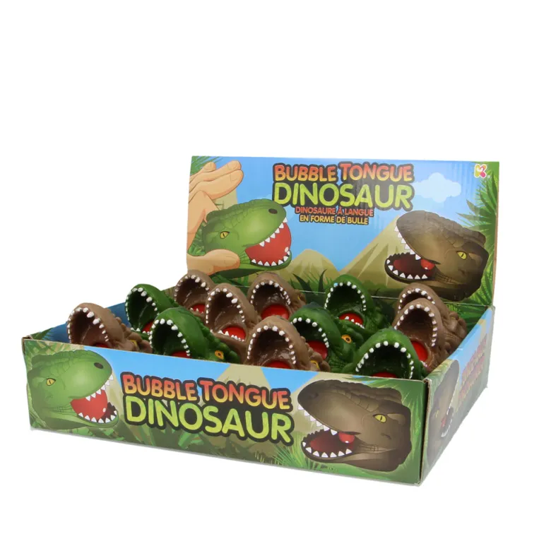 Keycraft Rubber Dinosaur Head with Bubble Tongue, Assorted