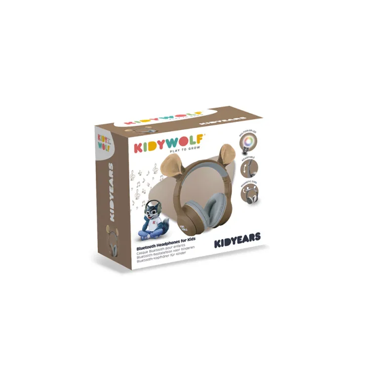Kidyears Bluetooth Headphones with Magnetic Animal Ears – Bear