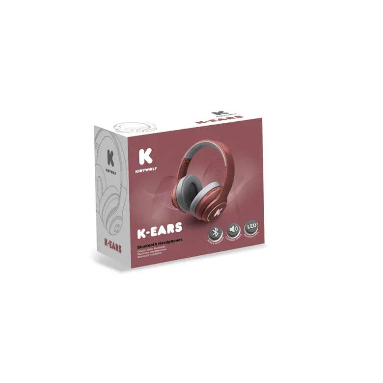 Kidywold, K-Ears, Bluetooth Headphones - Red