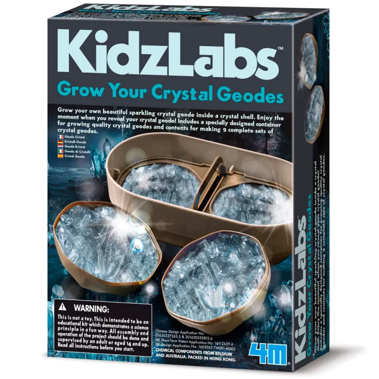 KidzLabs Experiment Set, Geode Crystal Growing, Create Your Own Crystals - Ages 8 and Up