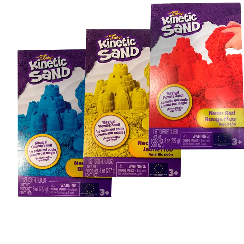 Kinetic Sand, Magic Sand, Neon Box - 3 Assorted Colors