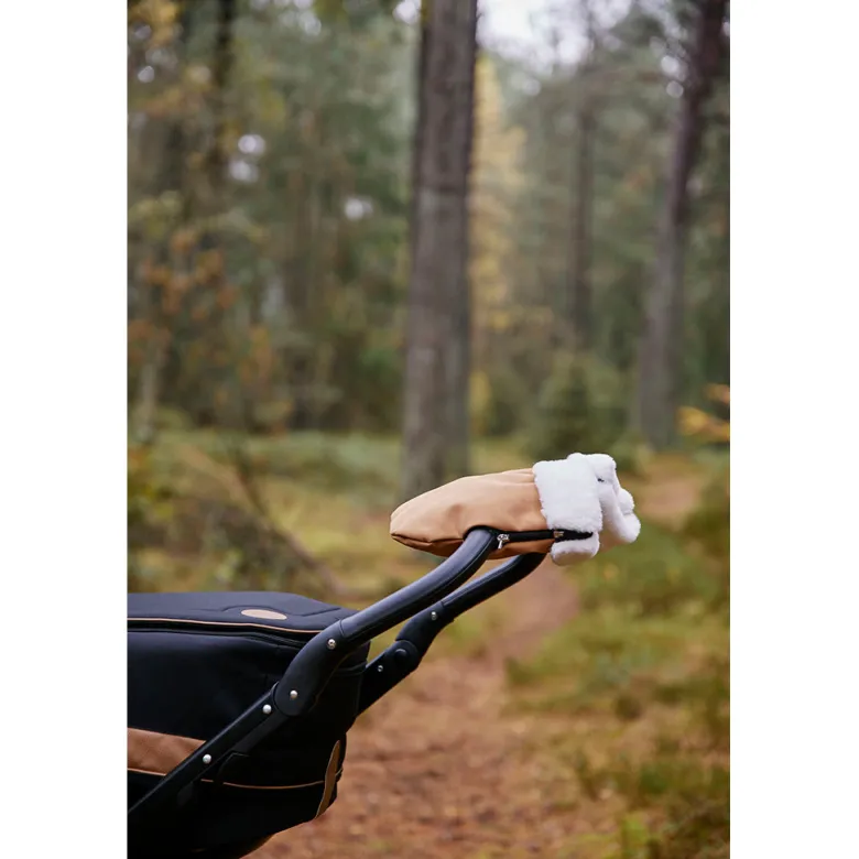 KongWalther Stroller Mittens, Østerbro Mittens - Brown Faux Suede