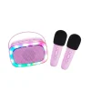 Lalarma Karaoke Speaker with Lights and 2 Microphones, Purple