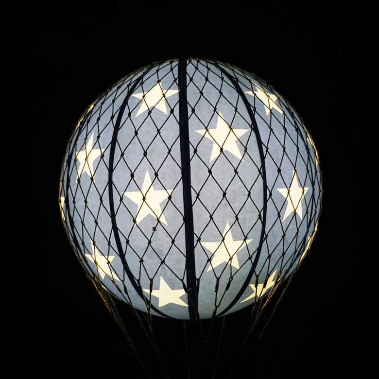 LED Balloon, Blue Stars - 18 cm
