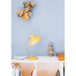 Leitmotiv Hood Table Lamp in Metal, Matte Curry Yellow Finish