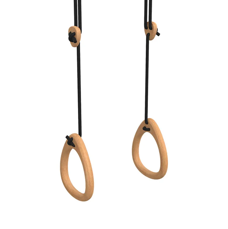Lillagunga Gymnastic Rings, Oak - Black