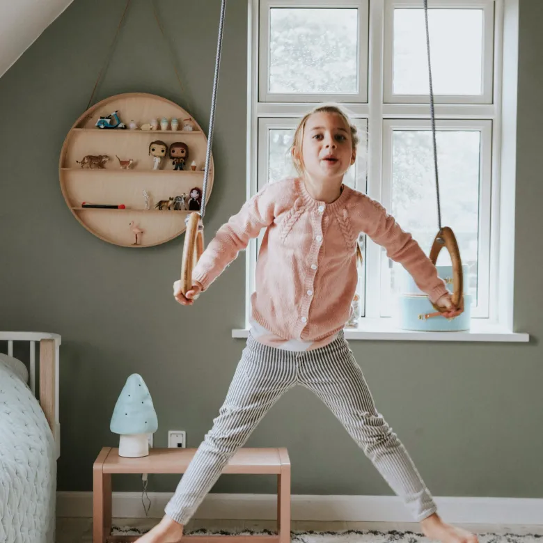 Lillagunga Gymnastic Rings, Oak - Black