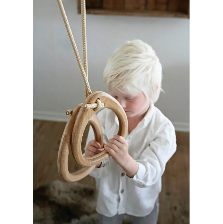 Lillagunga Gymnastics Rings, Oak - Beige