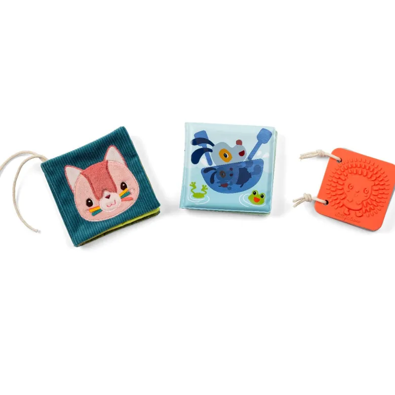 Lilliputiens Baby Toys, Set of 3 Sensory Books - Jeanne