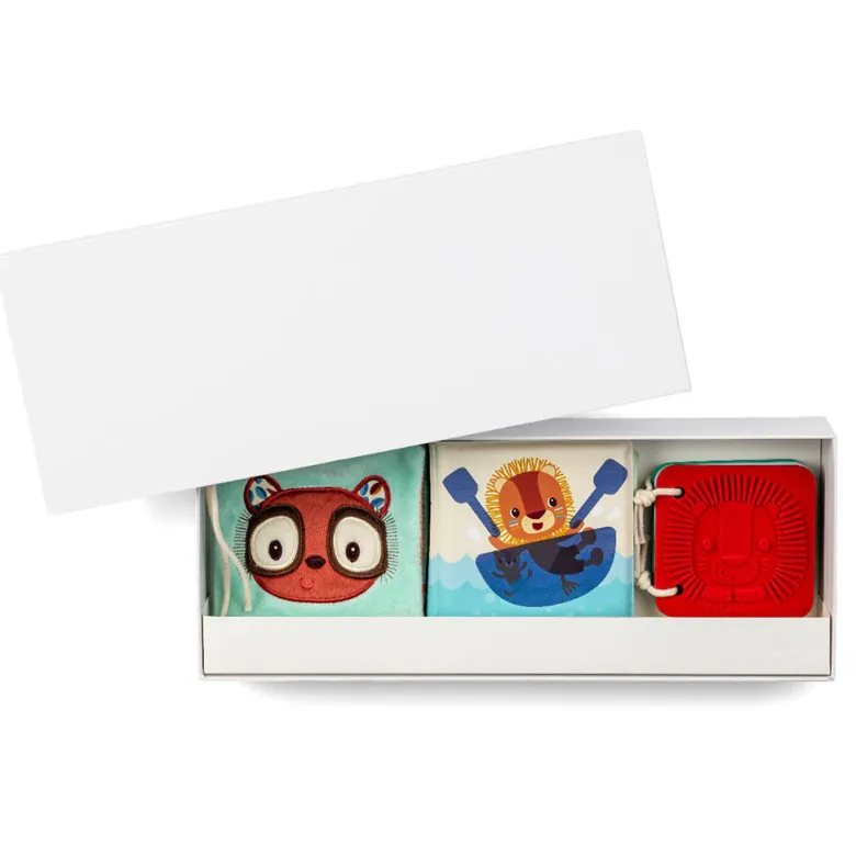 Lilliputiens Baby Toys, Set of 3 Sensory Books - Jack