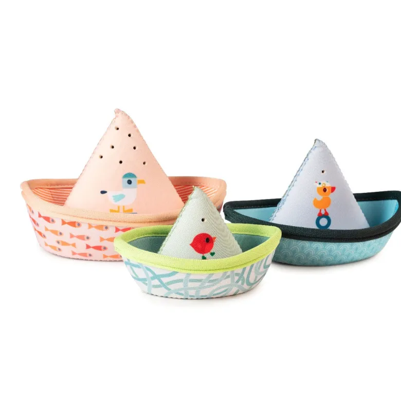 Lilliputiens Bath Toy Set, 3 Jungle Boats