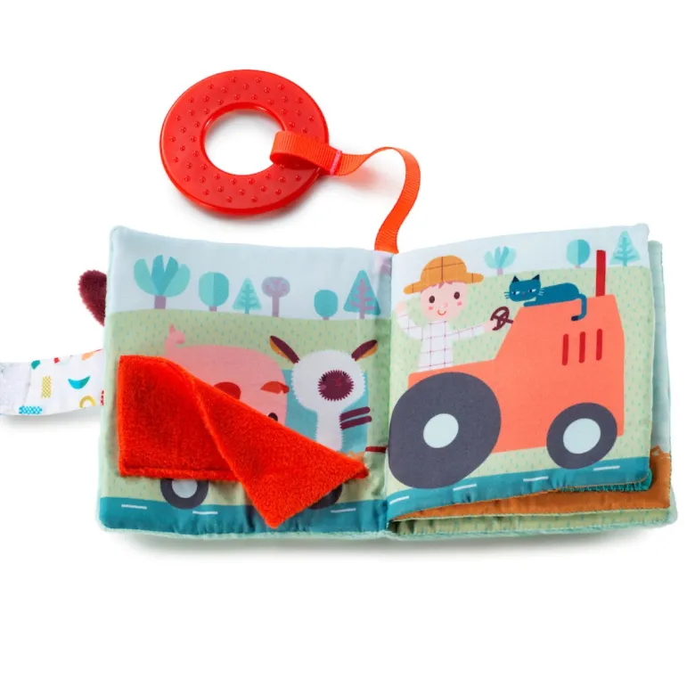 Lilliputiens Farmyard Book with Teething Ring