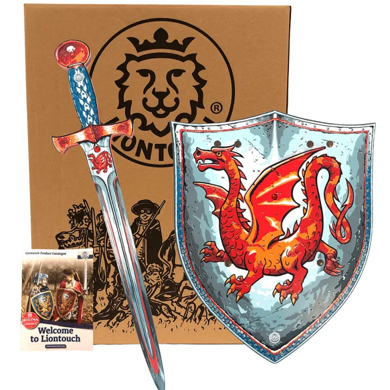 Liontouch Knight Set with Silver-Colored Shield and Sword, Dragon