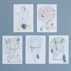 Lirum Larum Leg Postcards, Special Edition, Set of 5 - Collage