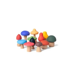 Little L, Colorful Wooden and Silicone Mushrooms for Babies