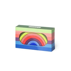 Little L Silicone Baby Toy, Rainbow - Shades of Green, Pink, and Blue