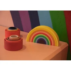 Little L Silicone Baby Toys, Stacking Bowls - Rose Shades