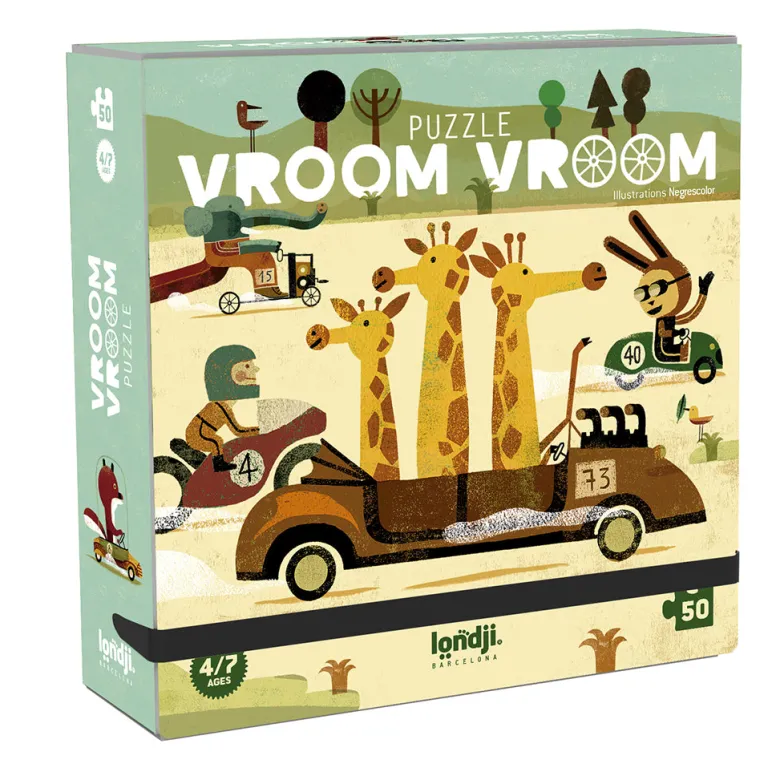 Londji Pocket Puzzle, Vroom Vroom - 50 Pieces