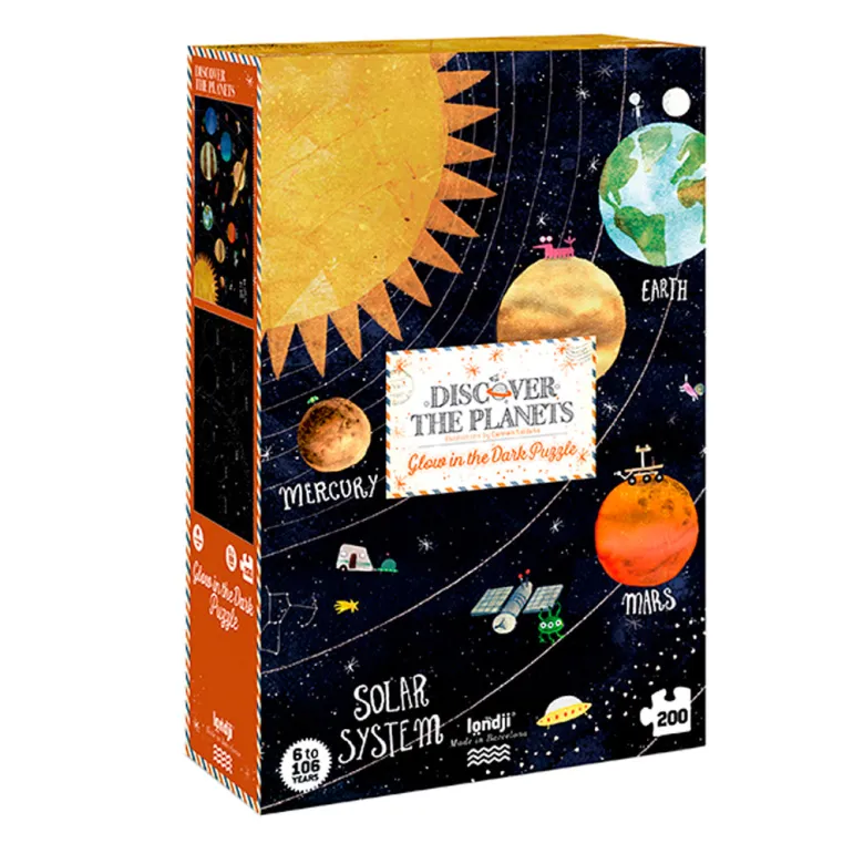 Londji Puzzle, Discover the Planets, Glow in the Dark - 200 Pieces