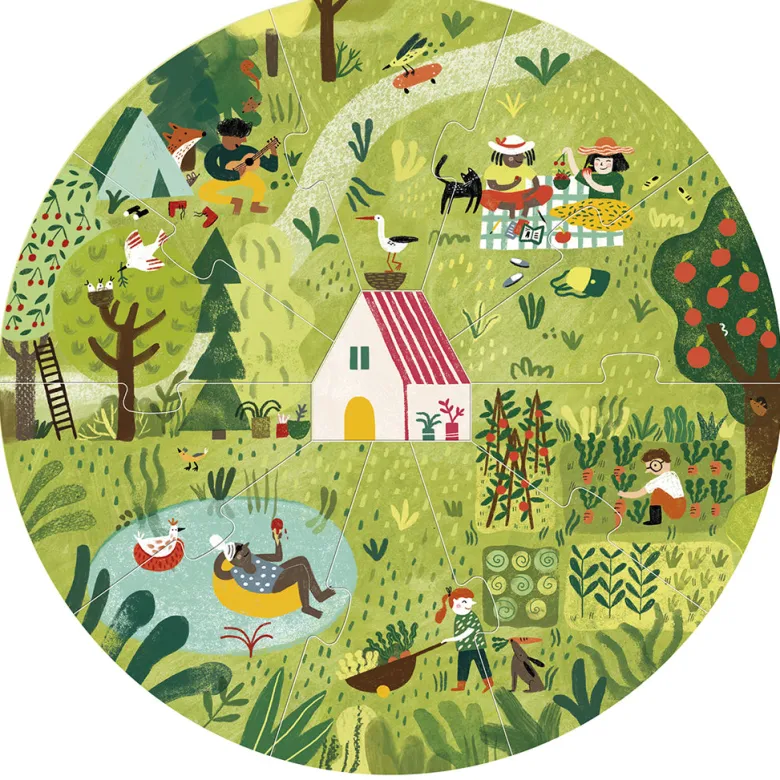 Londji Puzzle, Round, A Home for Nature, Set of 4 Puzzles with 10 Pieces Each