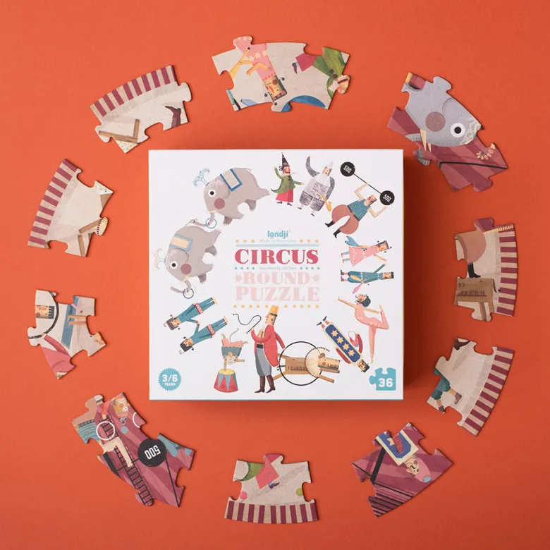 Londji Puzzle, Round, Circus Edition - 36 Pieces