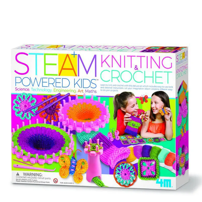 4M STEAM-Inspired Toys for Kids / Crochet & Knitting Kits