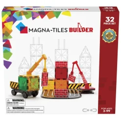 Magna-Tiles Builder, Magnetic Building Set with 32 Pieces