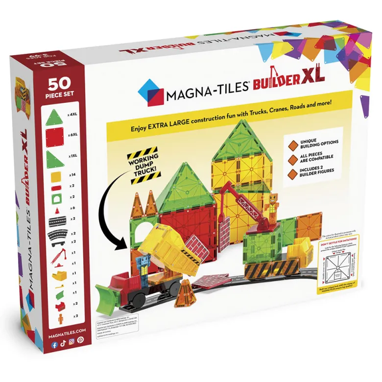 Magna-Tiles Building Plate Set XL, Magnetic Construction Set with 50 Pieces