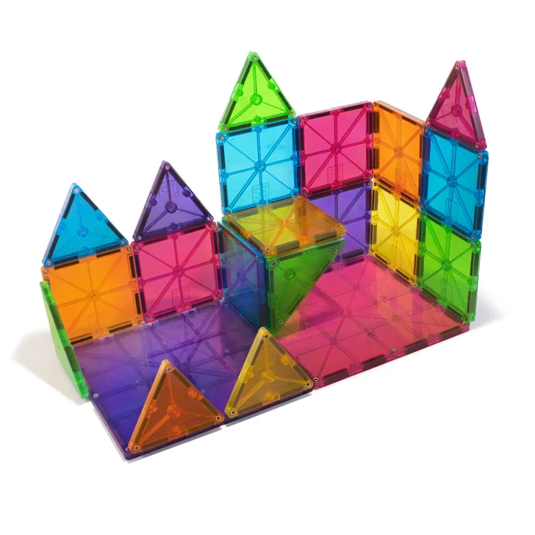 Magna-Tiles Clear Colors, Magnetic Building Set with 32 Pieces