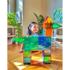 Magna-Tiles Clear Colors, Magnetic Building Set with 100 Pieces