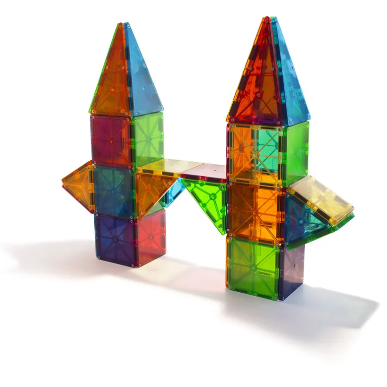 Magna-Tiles Clear Colors, Magnetic Building Set with 100 Pieces