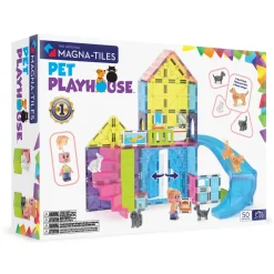 Magna-Tiles Magnetic Building Set, Pet Playland - 50 Pieces