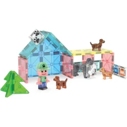 Magna-Tiles Magnetic Construction Set, Dog Daycare – 27 Pieces