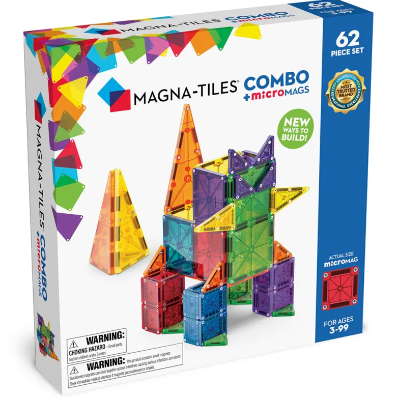 Magna-Tiles MicroMAGS Combo 62 Pieces