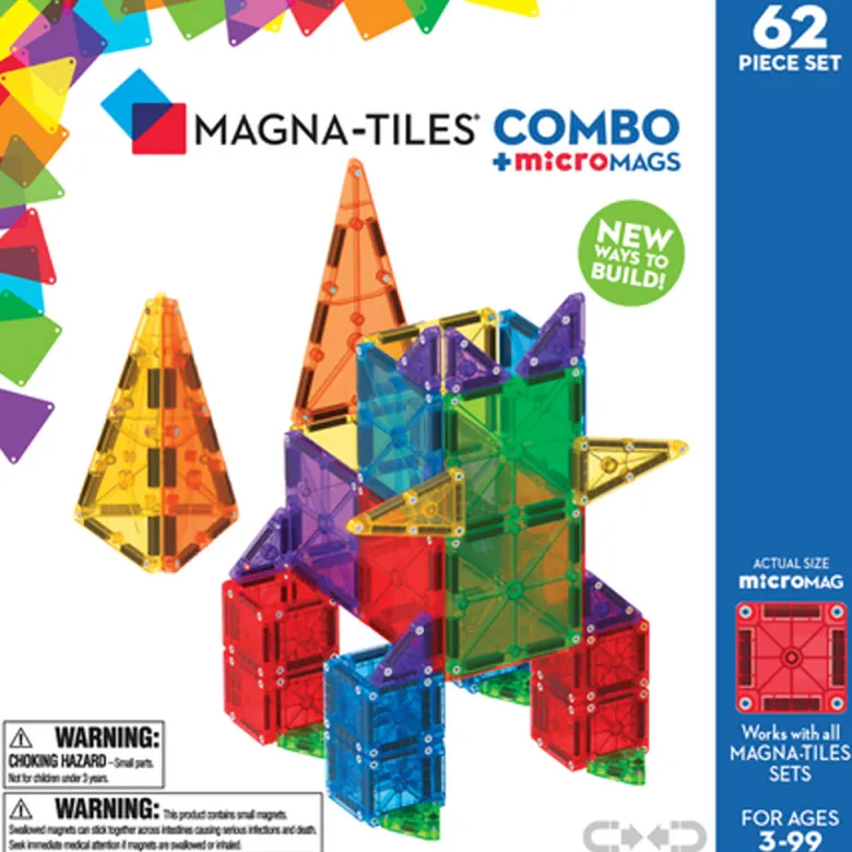 Magna-Tiles MicroMAGS Combo 62 Pieces