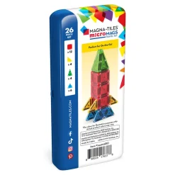 Magna-Tiles MicroMags Travel Set, Magnetic Construction Kit with 26 Pieces