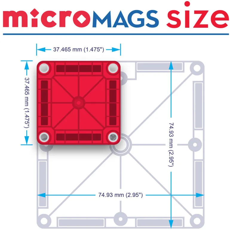 Magna-Tiles MicroMags Travel Set, Magnetic Construction Kit with 26 Pieces
