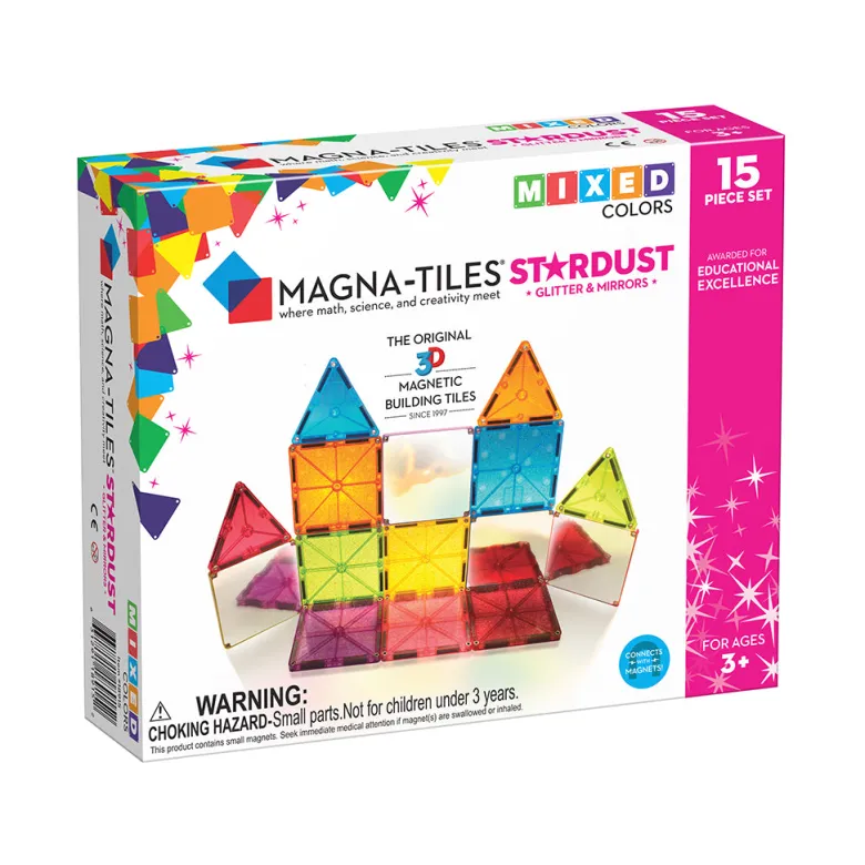 Magna-Tiles Stardust Magnetic Building Set with 15 Pieces