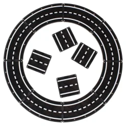 Magna-Tiles XTRAS Set with Roadway Pieces, Magnetic Building Set - 12 Pieces