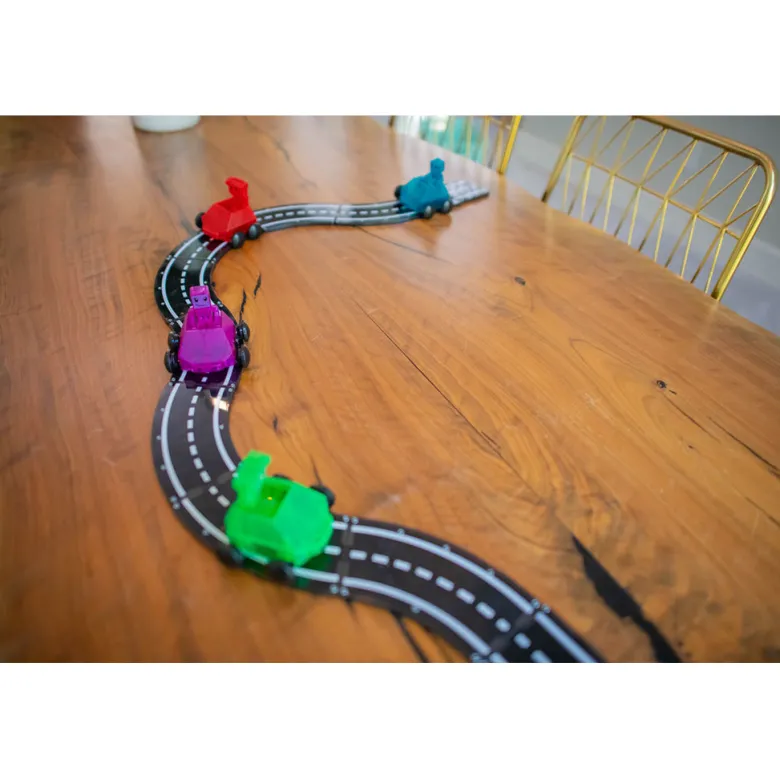 Magna-Tiles XTRAS Set with Roadway Pieces, Magnetic Building Set - 12 Pieces