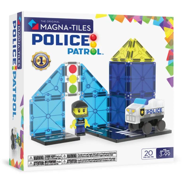 Magna-times Magnetic Building Set, Police Patrol - 20 Pieces