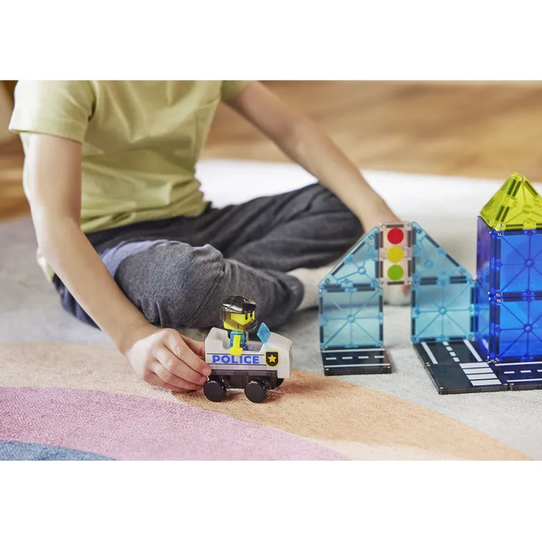 Magna-times Magnetic Building Set, Police Patrol - 20 Pieces