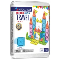 Magna-times Magnetic Building Set, microMAGS Deluxe Travel Set in Box - 55 Pieces