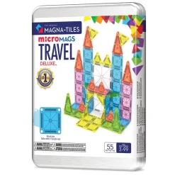 Magna-times Magnetic Building Set, microMAGS Deluxe Travel Set in Box - 55 Pieces