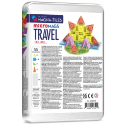 Magna-times Magnetic Building Set, microMAGS Deluxe Travel Set in Box - 55 Pieces