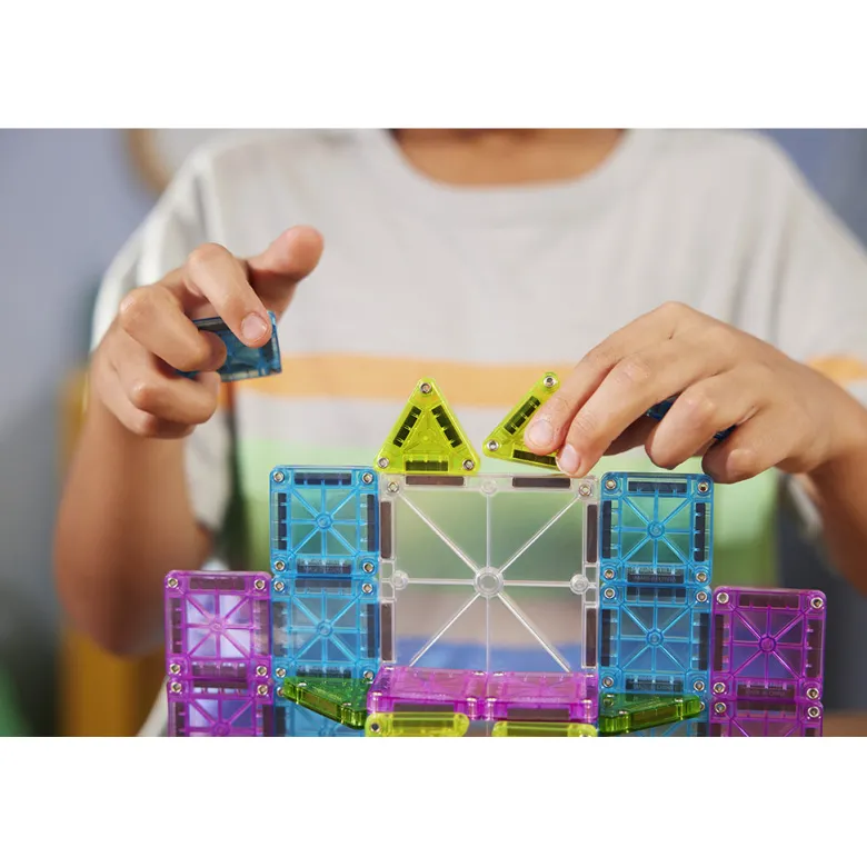 Magna-times Magnetic Building Set, microMAGS Deluxe Travel Set in Box - 55 Pieces
