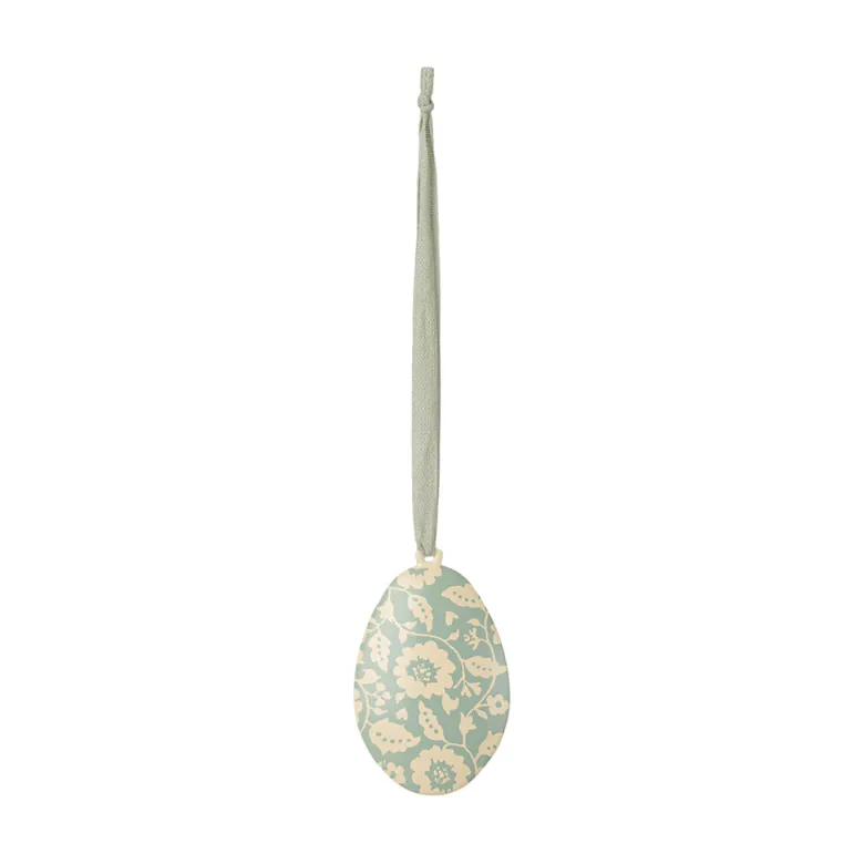 Maileg Easter Decoration, Hanging Ornament - Easter Egg with Flowers - Mint